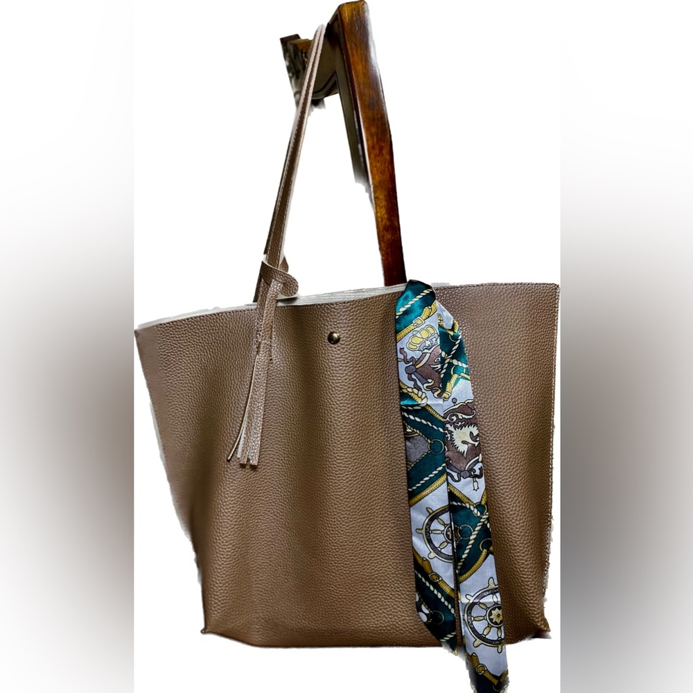 TOTE Women's Soft Faux Leather Tote Shoulder Bag Big Capacity Tassel Handbag